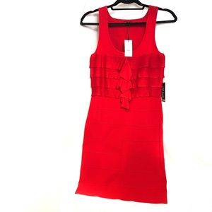5/25💰 NWT EXPRESS Red Ruched bandeau dress size M